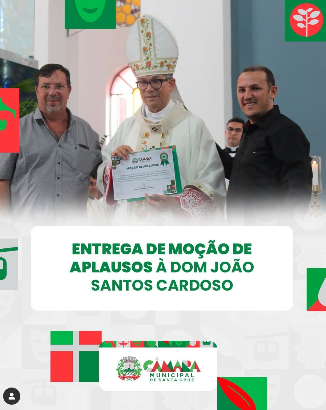 Câmara Municipal de Santa Cruz homenageia Dom João Santos Cardoso com Moção de Aplausos