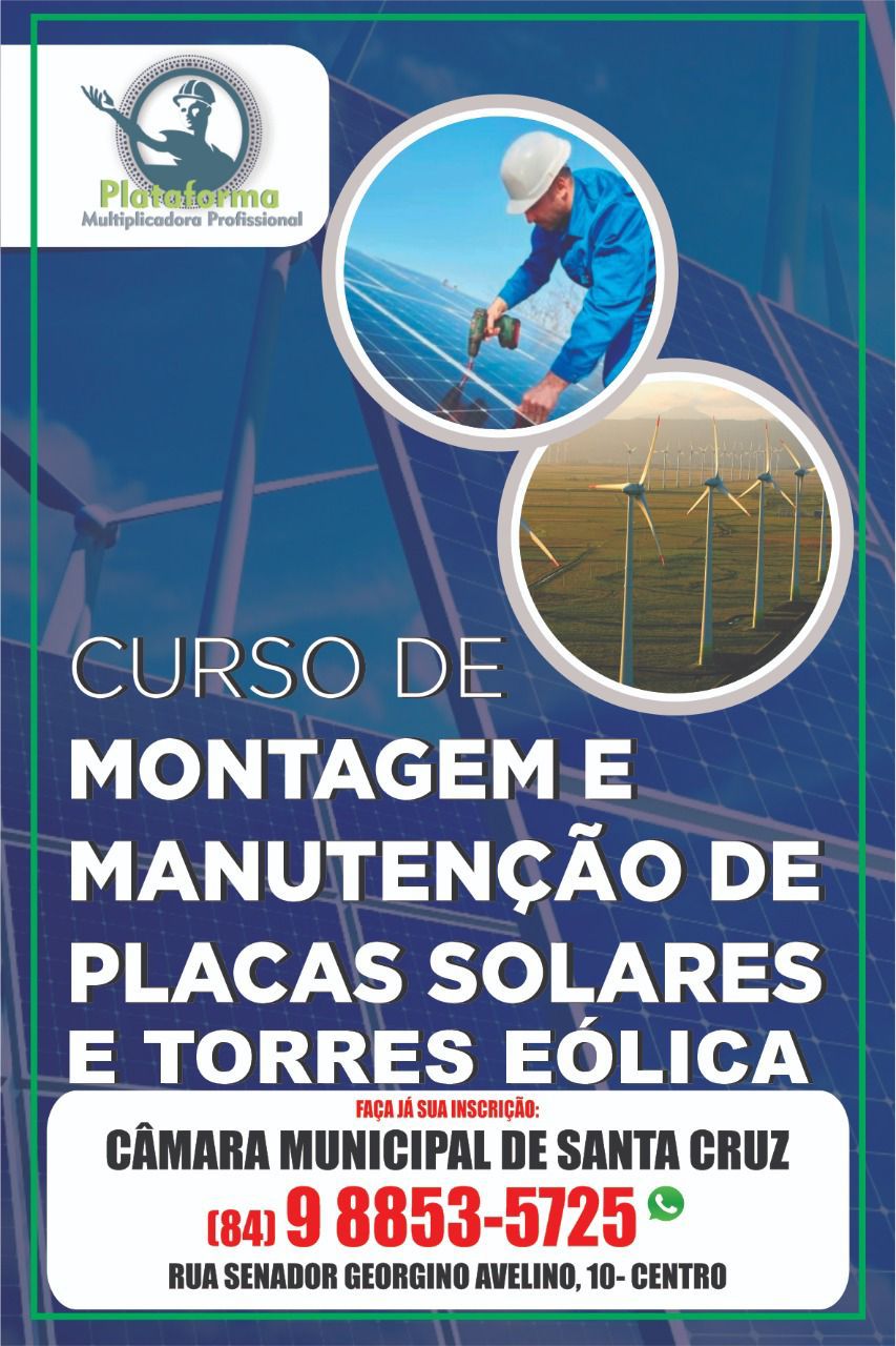 Curso de Montagem e Manutenção de Placas Solares e Torres Eólica