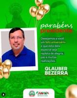FELIZ ANIVERSÁRIO, PRESIDENTE/VERADOR GLAUBER BEZERRA!